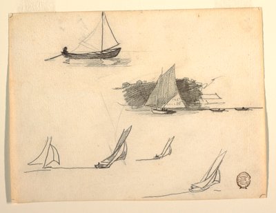 Six Studies of Sailboats by Winslow Homer